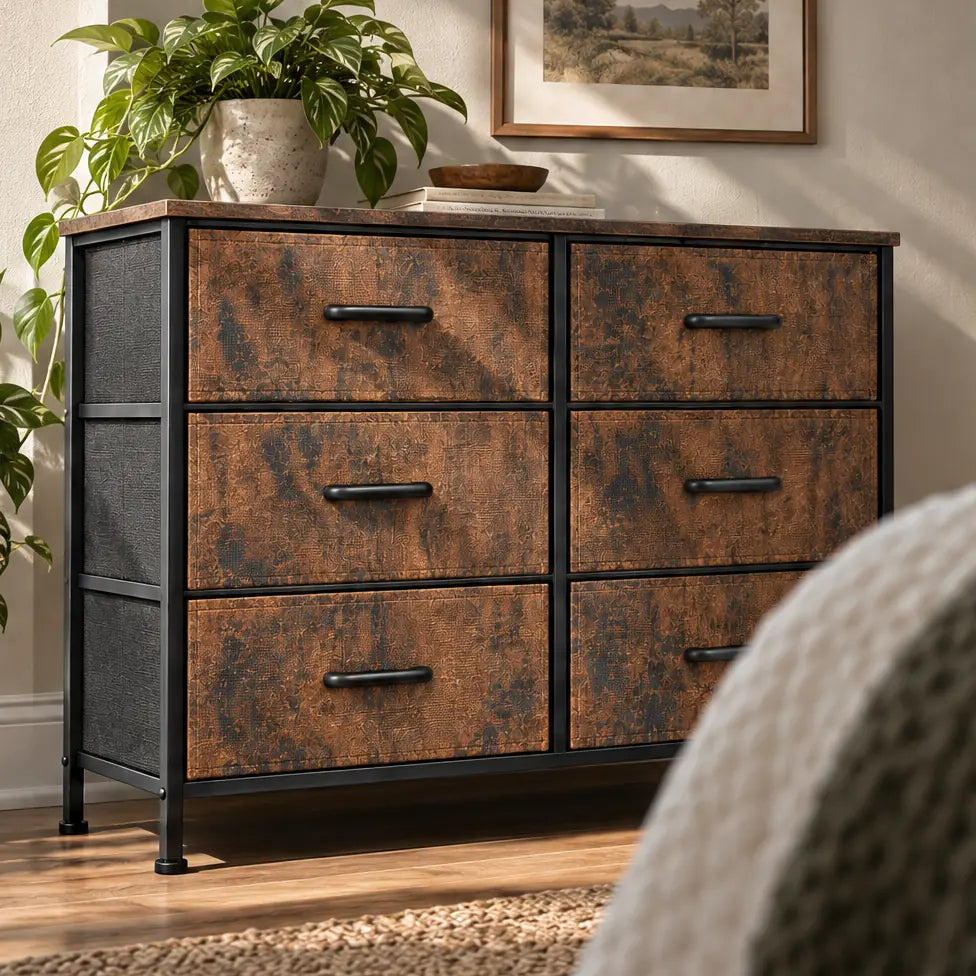 Rustic Brown 6-Drawer Dresser — gallery hero