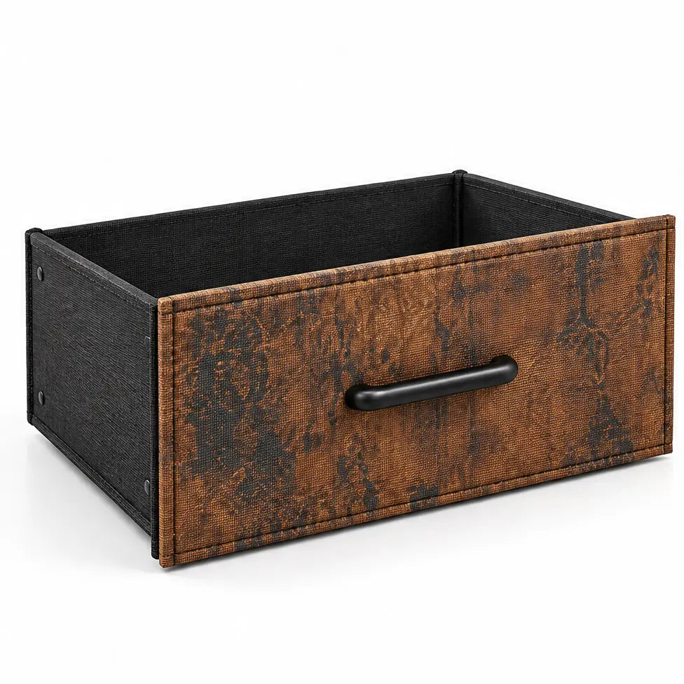 Rustic Brown 6-Drawer Dresser — materials drawer
