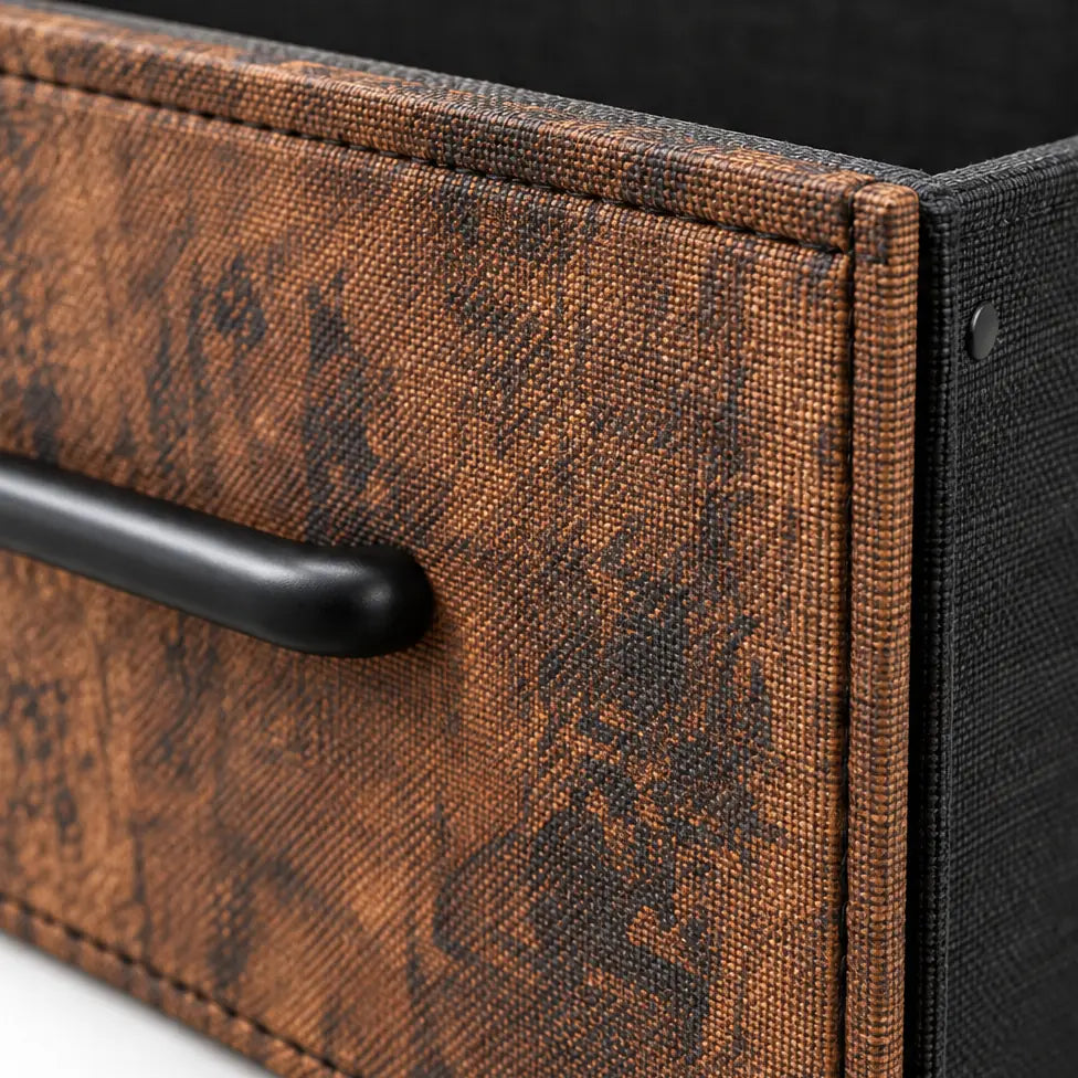 Rustic Brown 6-Drawer Dresser — materials front
