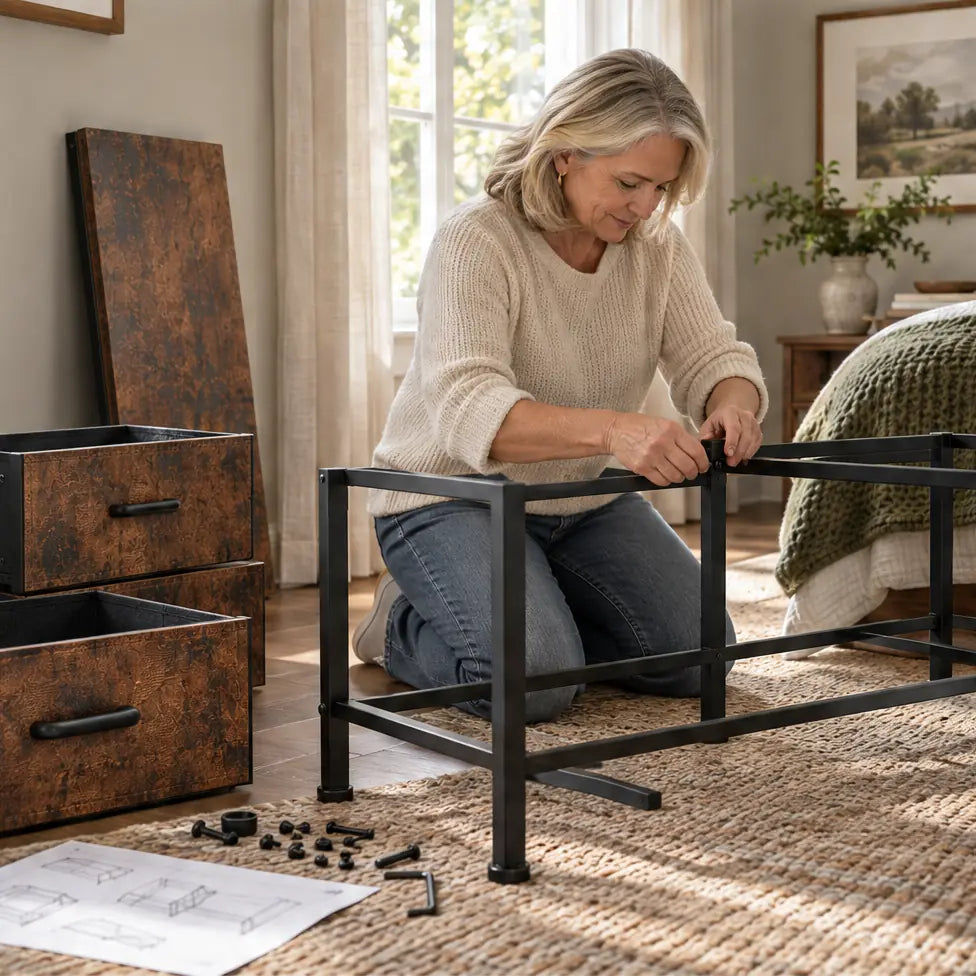 Rustic Brown 6-Drawer Dresser — materials poster