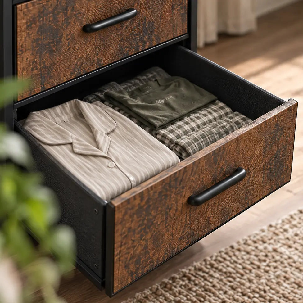 Rustic Brown 6-Drawer Dresser — storage pajamas