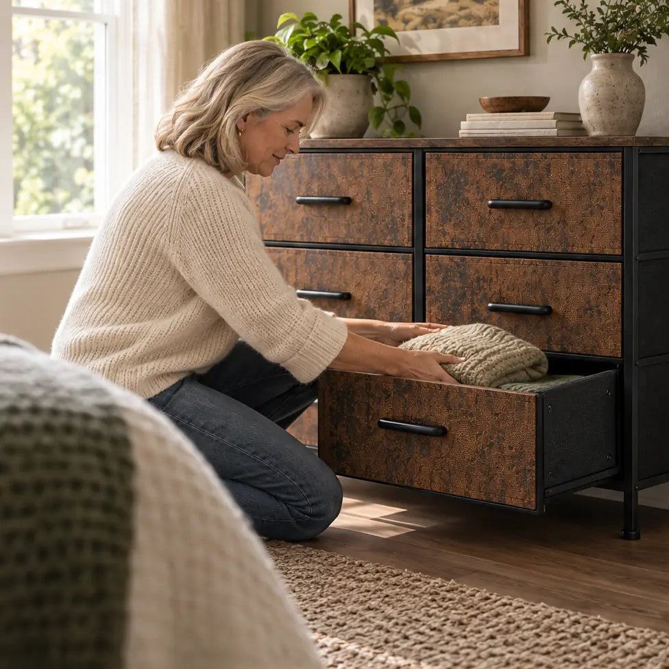Rustic Brown 6-Drawer Dresser — storage poster